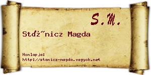 Stánicz Magda névjegykártya